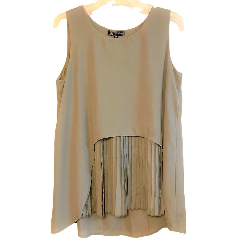 DG2 by Diane Gilman Accordion Pleated Layered Drama Tank MEDIUM (899) - Picture 4 of 6